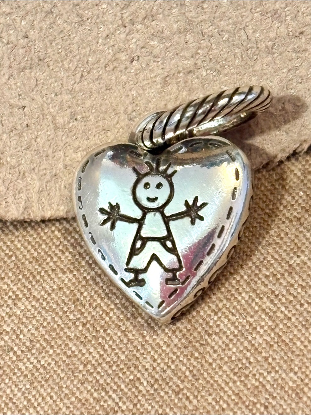 🆕Listing! 🆕 Brighton Happy Boy charm Silver heart Stick figure Retired